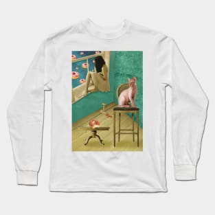 Girl and Sphynx Cat Long Sleeve T-Shirt